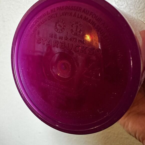 Starbucks Red Pink Purple Swirl Tumbler 16 Oz Cold With Lid No Straw Grande - Picture 4 of 4